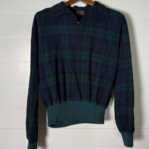 Jenners Princes Street Edinburgh Limited Black Watch Plaid V Neck Shirt